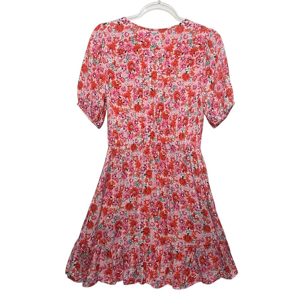 Lucky Brand Floral Mini Dress Cottagecore Boho Chic Womens Size Small Pockets - Picture 2 of 6